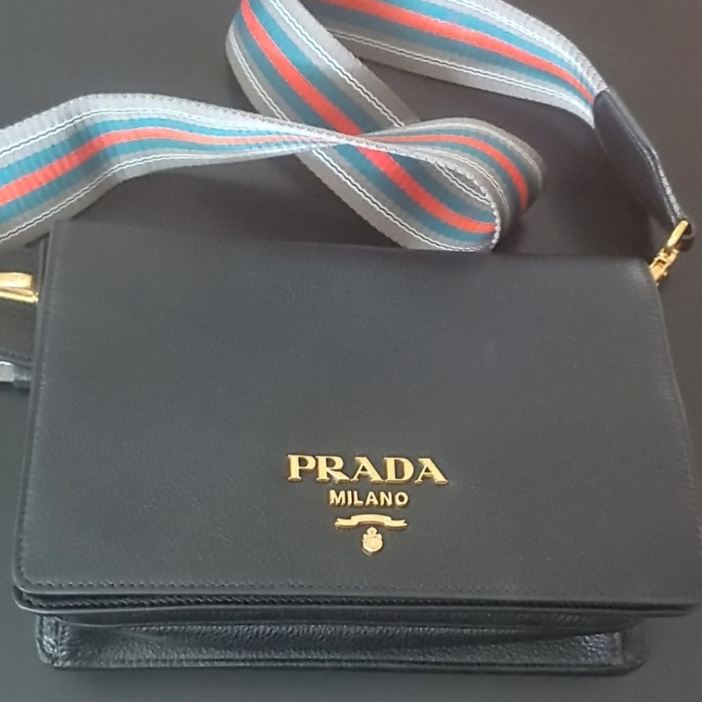 Prada Vitello Phenix Leather Crossbody Purse